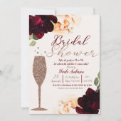シャンパンバラ金ゴールドフローラブライダルシャワー 招待状 (正面)