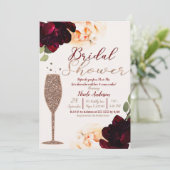 シャンパンバラ金ゴールドフローラブライダルシャワー 招待状 (スタンド正面)