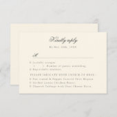 シャンパンバラRSVP w食事の選択肢 出欠カード (正面/裏面)