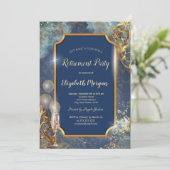 シャンパンバルーンレトロ金ゴールドフレーム廃棄 招待状 (スタンド正面)