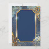 シャンパンバルーンレトロ金ゴールドフレーム廃棄 招待状 (裏面)