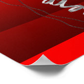 シャンパンバルーン赤いパーティーバナー ポスター (角)