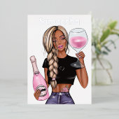 シャンパンバースデーパーティーフォイル招待状 箔招待状 (立ち正面)