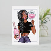 シャンパンバースデーパーティーフォイル招待状 箔招待状 (立ち正面)