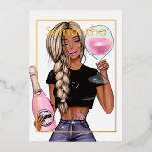 シャンパンバースデーパーティーフォイル招待状 箔招待状 (正面)