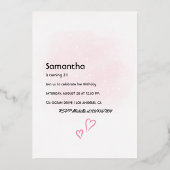 シャンパンバースデーパーティーフォイル招待状 箔招待状 (裏面)