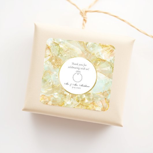 シャンパンバーストクリスタルウェディング スクエアシール