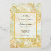 シャンパンバーストクリスタル結婚宝石 箔招待状 (正面)