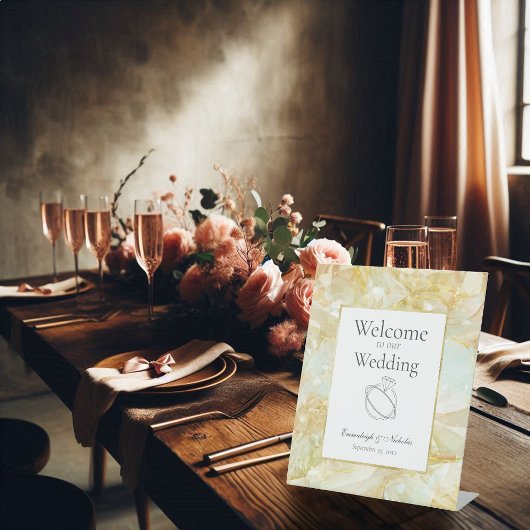 シャンパンバースト結婚クリスタル 台座サイン