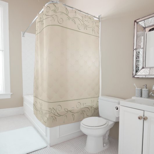 シャンパンパターン(の模様が)あるデザイン シャワーカーテン (インサイチュ)