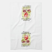 シャンパンパンチカクテルレシピクリスマスホリデー キッチンタオル (縦)