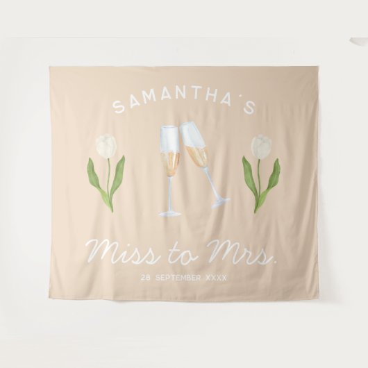 シャンパンパーティーの花嫁お姫様パーティー ミス・トゥ・ミセス チューリップ タペストリー (正面(横))
