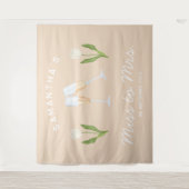 シャンパンパーティーの花嫁お姫様パーティー ミス・トゥ・ミセス チューリップ タペストリー (正面)