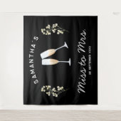 シャンパンパーティーの花嫁お姫様パーティー ミス・トゥ・ミセス フラワーズ タペストリー (正面)