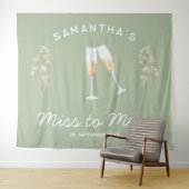 シャンパンパーティーの花嫁お姫様パーティー ミス・トゥ・ミセス フラワーズ タペストリー (インサイチュ(横))