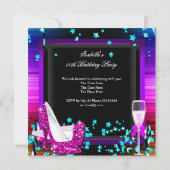 シャンパンパーティー いつでも 誕生日パーティー 招待状 (裏面)