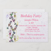 シャンパンパーティー/誕生日 招待状 (正面/裏面)