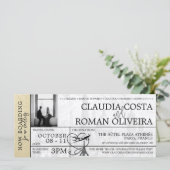 シャンパンパ結婚リズボーディングパス招待状 (スタンド正面)