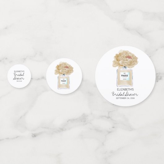 シャンパンピオニーと香水 フラワーブライダルシャワー コンフェッティ (正面)