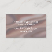 シャンパンピンクのメタリックシルク 名刺 (裏面)