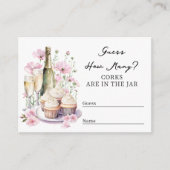 シャンパンピンクの花の数をブライダルシャワー エンクロージャーカード (正面)