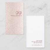 シャンパンピンクグラデーショングリッター美しい 名刺 (正面/裏面)