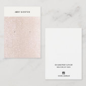 シャンパンピンクグリッターイヤリングディスプレイ 名刺 (正面/裏面)