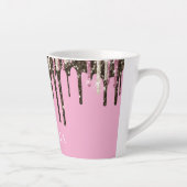 シャンパンピンクチョコレートアイスクリームグリッタードリップ カフェラテマグ (右)