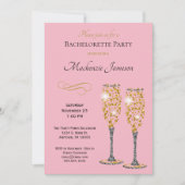 シャンパンピンクバチェロレッテ招待状 招待状 (正面)