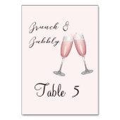 シャンパンピンクブライダルシャワーパーティー テーブルナンバー (裏面)