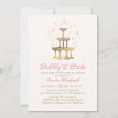 シャンパンピンクブライダルシャワー招待 招待状 (正面)