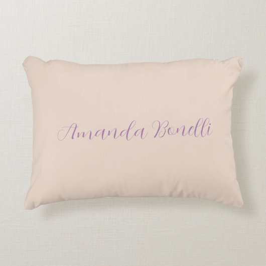 シャンパンピンクプレーンシンプルミニマルモダンリスト アクセントクッション (正面)