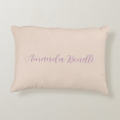 シャンパンピンクプレーンシンプルミニマルモダンリスト アクセントクッション (裏面)