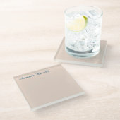 シャンパンピンクプレーンシンプルミニマルモダンリスト ガラスコースター (アングル)