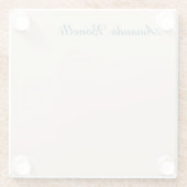 シャンパンピンクプレーンシンプルミニマルモダンリスト ガラスコースター (裏面)