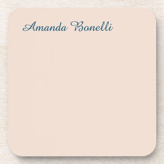 シャンパンピンクプレーンシンプルミニマルモダンリスト コースター (正面)
