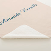 シャンパンピンクプレーンシンプルミニマルモダンリスト シェルパブランケット (3/4)