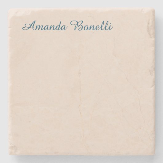 シャンパンピンクプレーンシンプルミニマルモダンリスト ストーンコースター (正面)