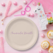 シャンパンピンクプレーンシンプルミニマルモダンリスト ペーパープレート (パーティー)