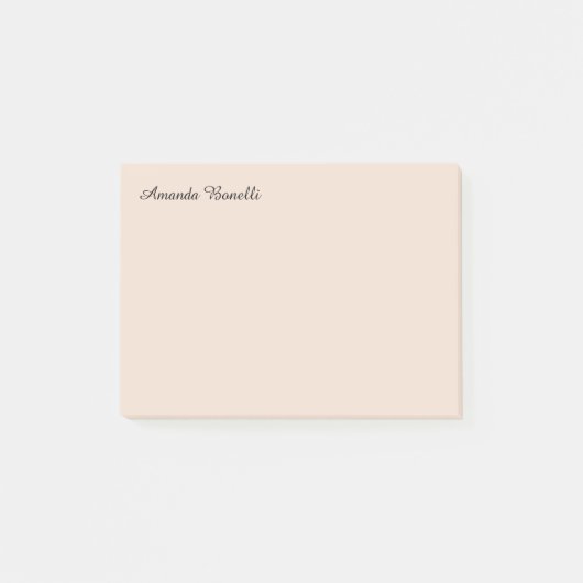 シャンパンピンクプレーンシンプルミニマルモダンリスト ポストイット (正面)