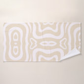 シャンパンピンクホワイト抽象芸術波形 バスタオル (バスタオル)