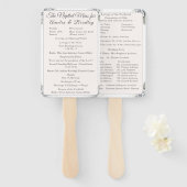 シャンパンピンクレースカトリック結婚式 プログラム ハンドファン (正面&裏面)