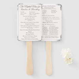 シャンパンピンクレースカトリック結婚式 プログラム ハンドファン