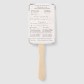 シャンパンピンクレースカトリック結婚式 プログラム ハンドファン (裏面)