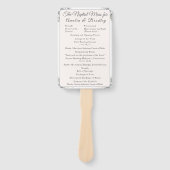 シャンパンピンクレースカトリック結婚式 プログラム ハンドファン (正面)