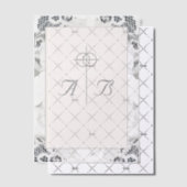 シャンパンピンクレースカトリック結婚教会 ベラム紙招待状 (オフセット (招待状))