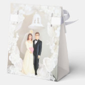 シャンパンピンクレース結婚式の引き出物ボックス フェイバーボックス (裏面)