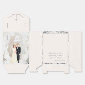 シャンパンピンクレース結婚式の引き出物ボックス フェイバーボックス (見開き)