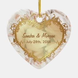 シャンパンピンクローズエレガンス2サイド セラミックオーナメント