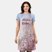 シャンパンピンク紙吹雪 エプロン (着用した状態)